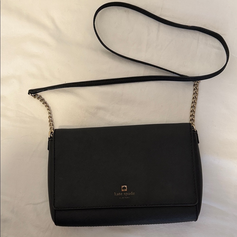 Kate Spade Black Shoulder Bag with Gold Chain